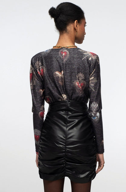 EBONY ECO LEATHER MINI SKIRT