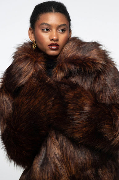 LAVISH ECO FUR COAT FAUX FOX
