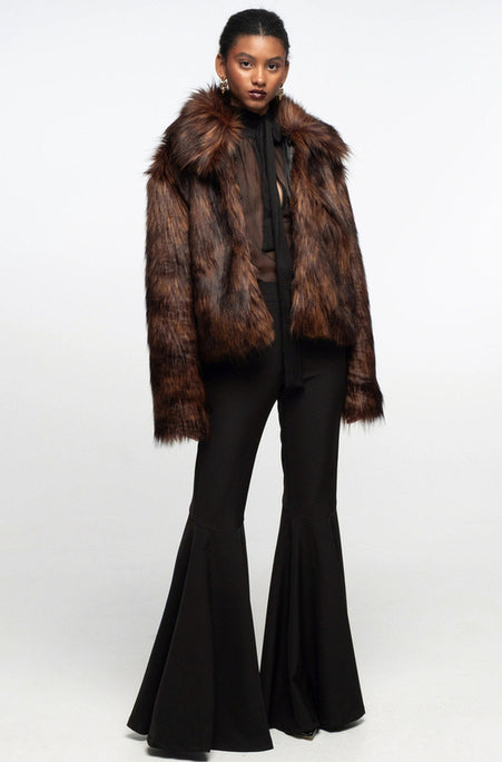 LAVISH ECO FUR COAT FAUX FOX