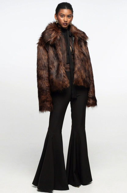 LAVISH ECO FUR COAT FAUX FOX