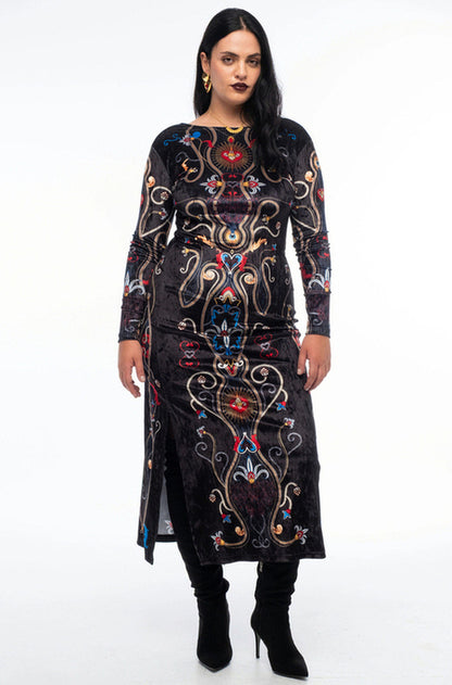 DUSK LONG SLIT DRESS