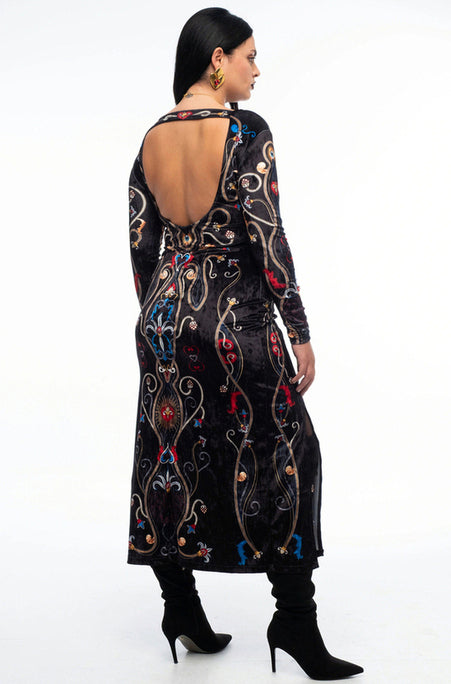 DUSK LONG SLIT DRESS