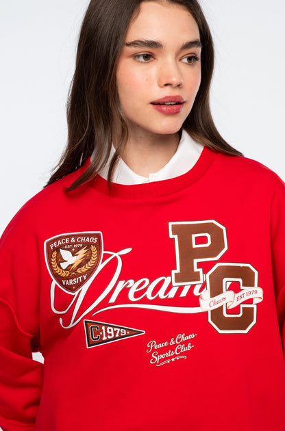 VARSITY SWEATER RED