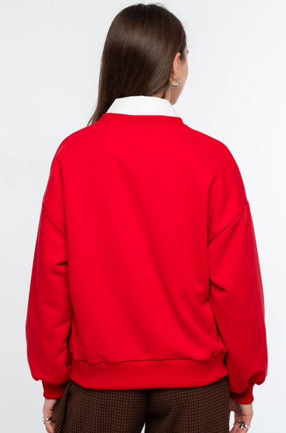 VARSITY SWEATER RED