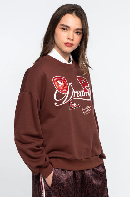 VARSITY SWEATER BROWN