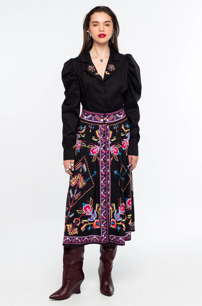 EMBLEM MIDI SKIRT