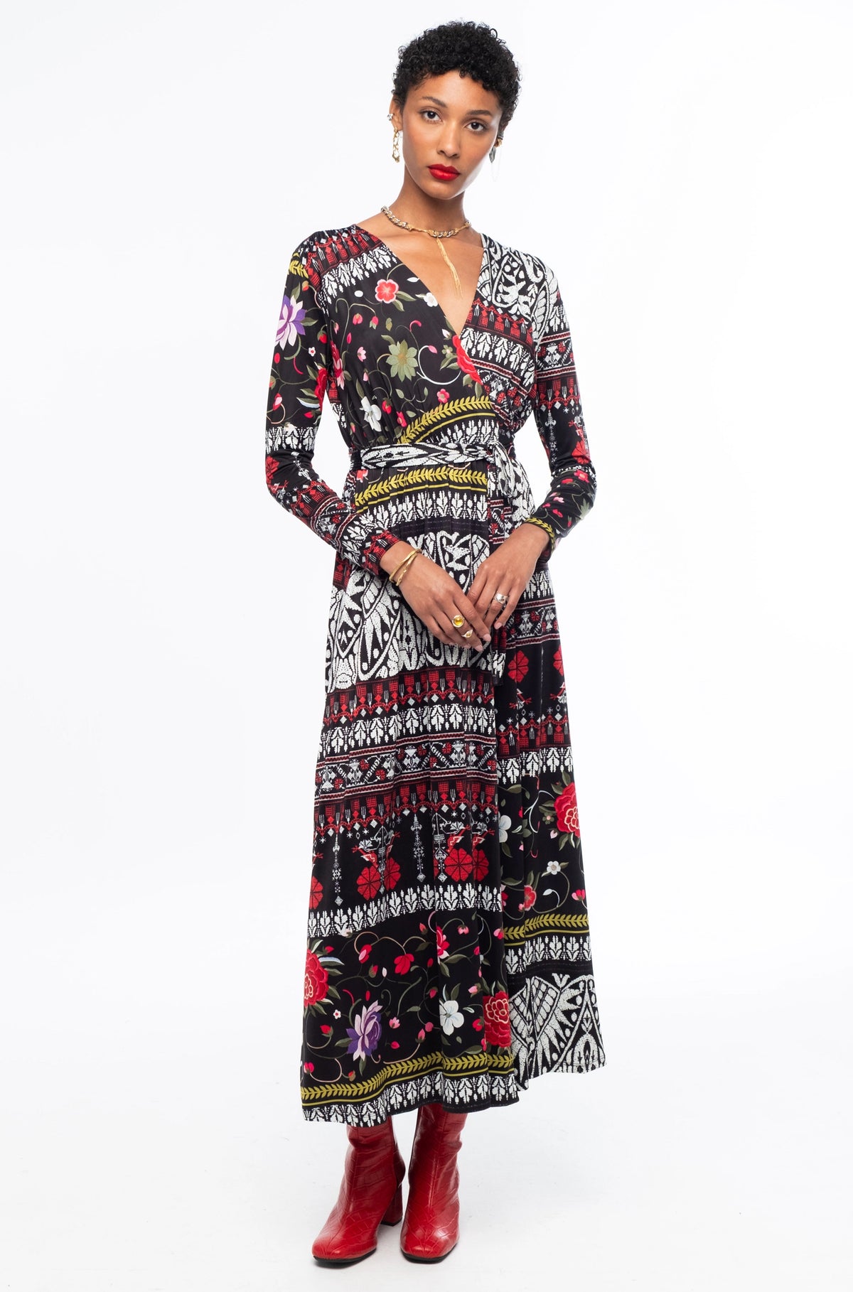FLORA WRAP LONG DRESS
