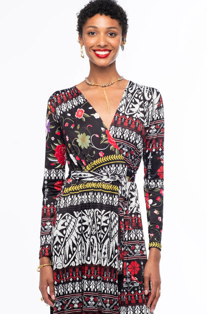 FLORA WRAP LONG DRESS