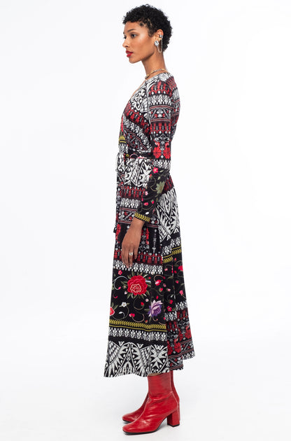 FLORA WRAP LONG DRESS