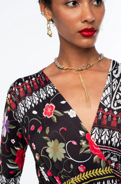 FLORA WRAP LONG DRESS