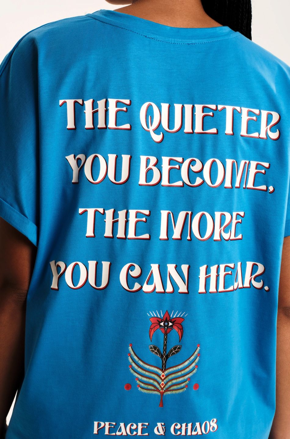 SERENITY LOOSE-ART T-SHIRT BLUE - Cotton