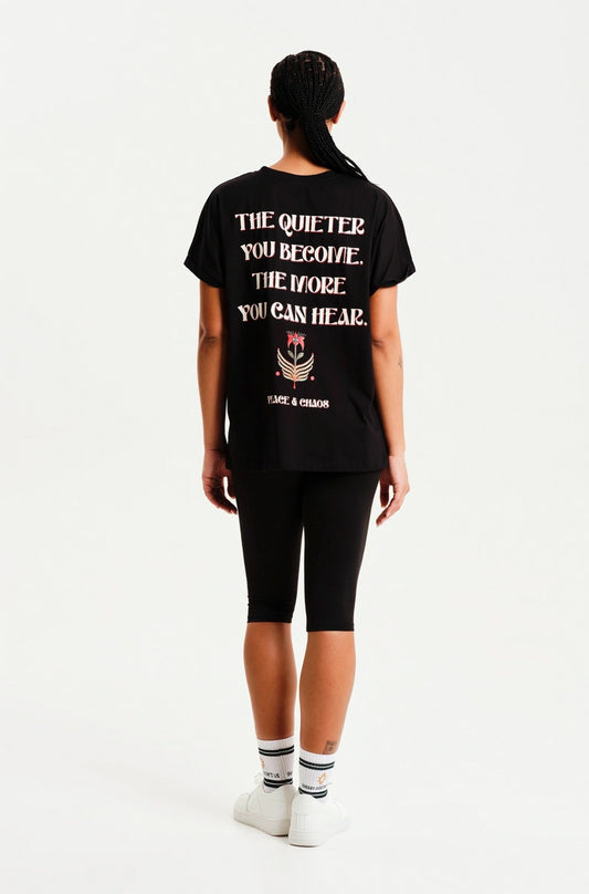SERENITY LOOSE-ART T-SHIRT BLACK - Cotton
