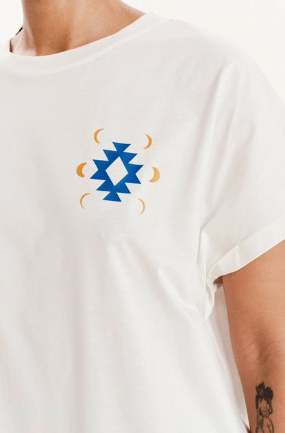 SERENITY LOOSE-ART T-SHIRT WHITE - Cotton