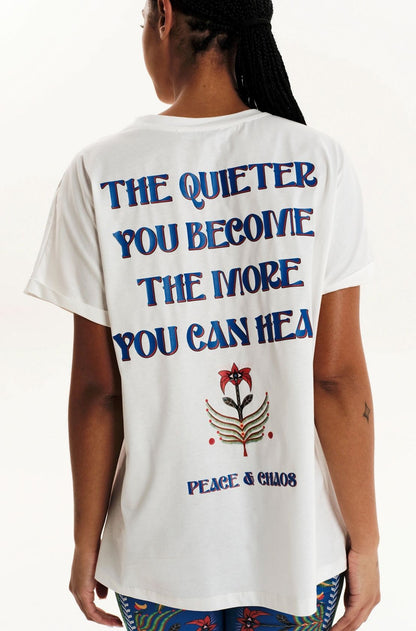 SERENITY LOOSE-ART T-SHIRT WHITE - Cotton