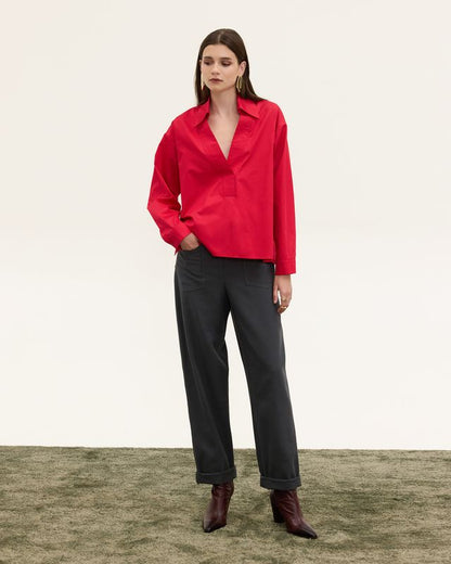 RUBY POPLIN SHIRT RED