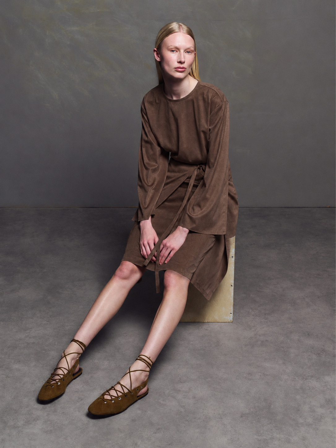 EASE SKIRT BROWN