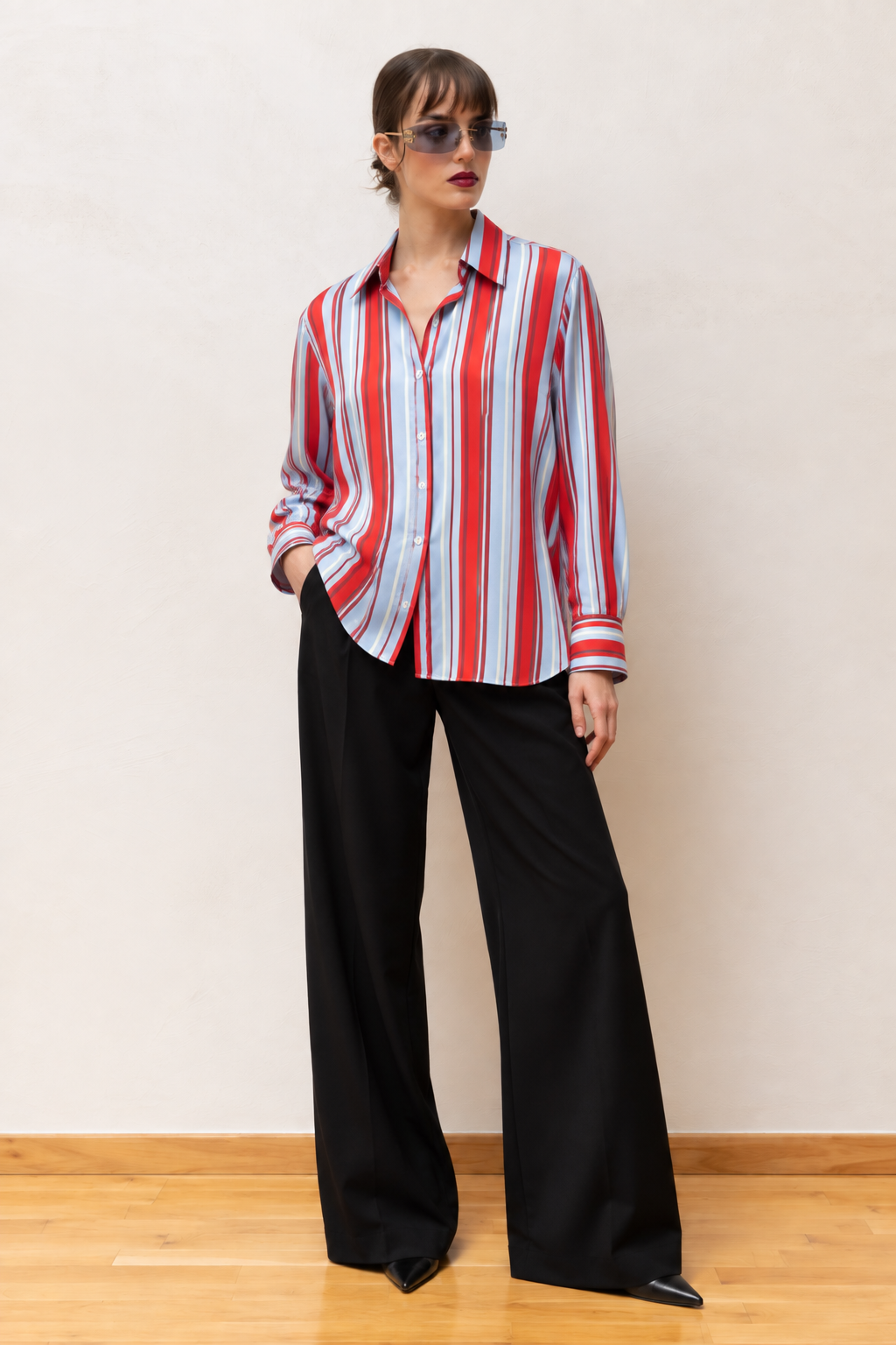 SOLEIL STRIPE SHIRT RED