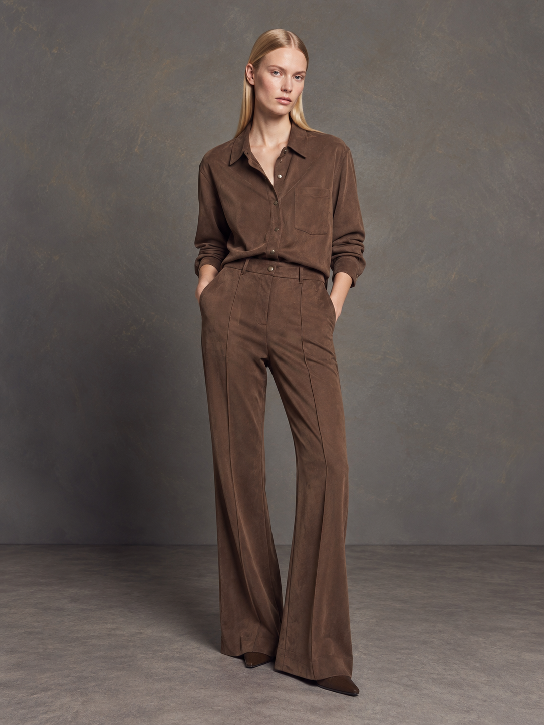 COCOA SUEDE PANTS BROWN