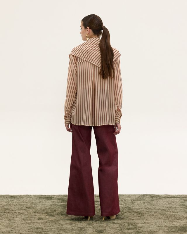 MILA STRIPED SCARF SHIRT