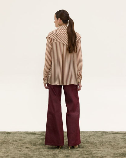MILA STRIPED SCARF SHIRT