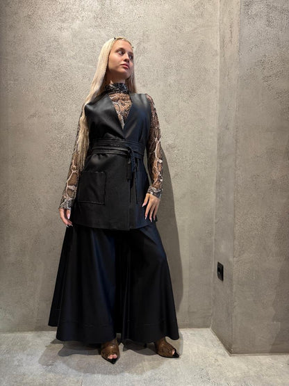 RENEE ECO LEATHER VEST BLACK