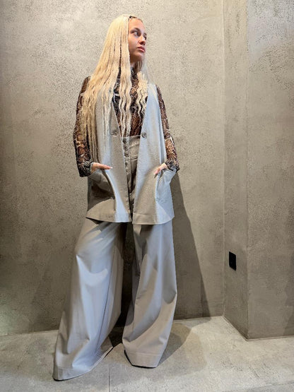 RENEE ECO LEATHER VEST GREY