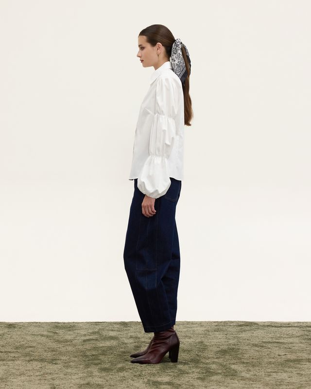 CELESTE BALLOON SLEEVE SHIRT WHITE
