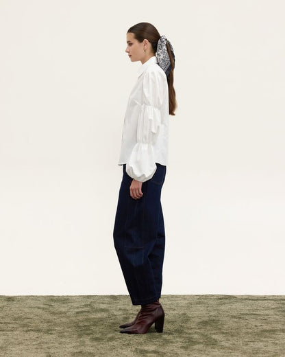 CELESTE BALLOON SLEEVE SHIRT WHITE
