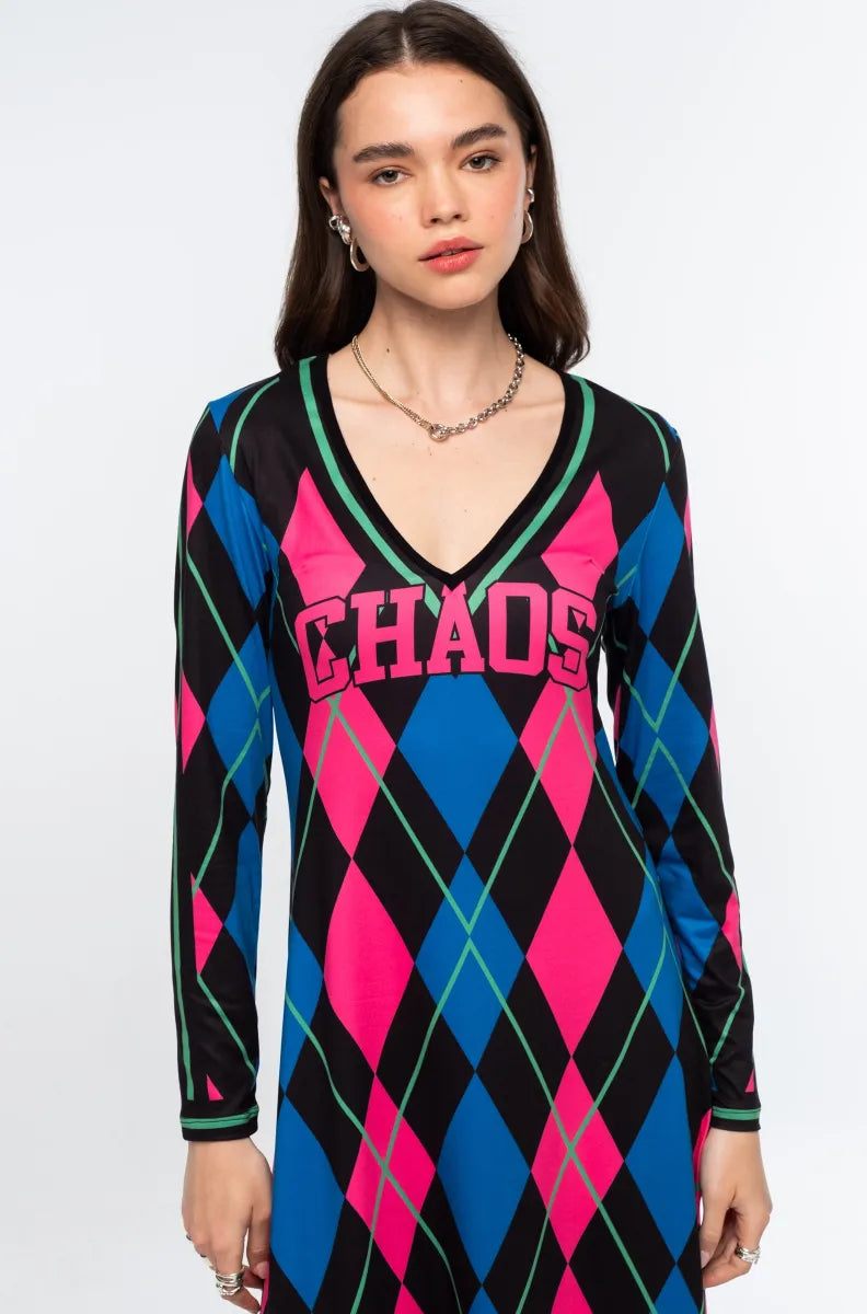 ARGYLE LONG DRESS