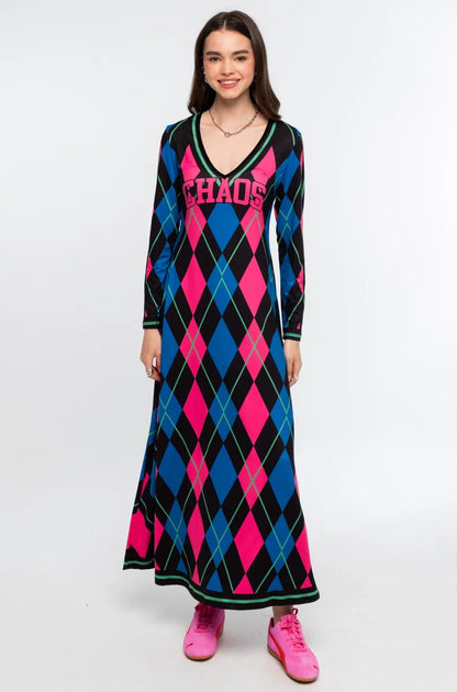 ARGYLE LONG DRESS